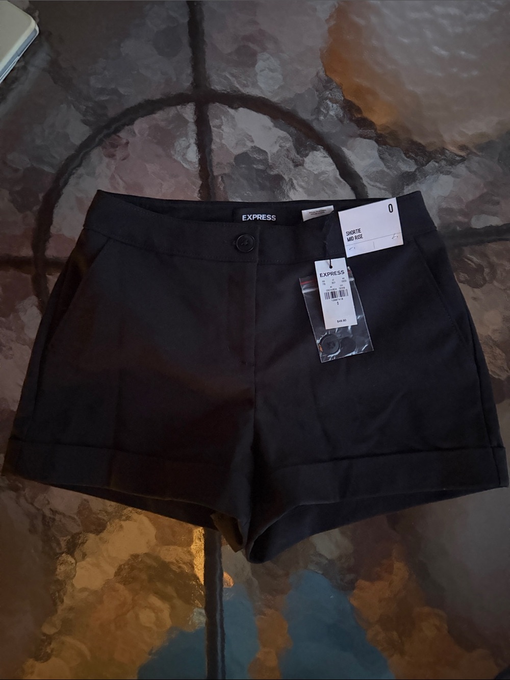 NWT vintage Express Women's Black Dress Shorts midrise